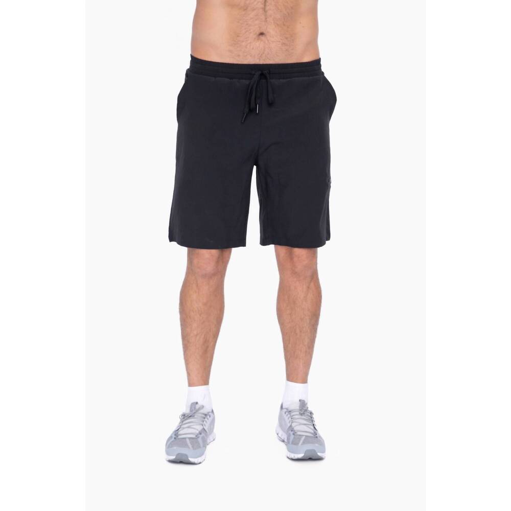 NEW MONO B active drawstring shorts with zippered pouch in black